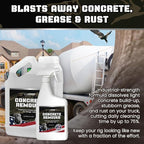 Heavy Concrete Remover Bundle – Non-Corrosive Acid Alternative Dissolves Hardened Concrete, Safe on Metal & Paint, 1 Quart Spray + 1 Gallon Refill