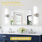 Wall Sconces Set of Two, Brushed Nickel Gold Bathroom Sconces Wall Lighting with Milky White Glass, Modern Sconces Wall Decor Set of 2 Bathroom Light Fixtures for Mirror Living Room Bedroom