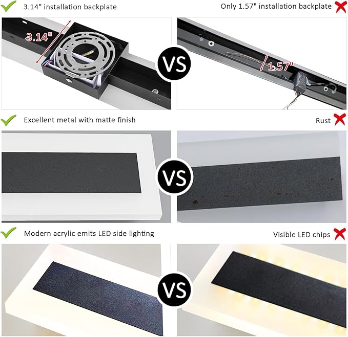 LamQee 15.8 Inch Long Outdoor Wall Lights Modern Exterior Lighting Fixtures for House, Waterproof 3000K 11W 550LM LED Linear Outdoor Wall Sconces Lighting for Porch Patio Garage Door Yard Indoor