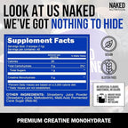 Naked Creatine - Strawberry Flavored Creatine Monohydrate - Real Strawberry Powder, Nothing Artificial, Muscle Growth, Vegan, Non-GMO, Gluten Free, Soy Free - 45 Servings