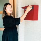 Wall Mount Mailbox - Small, Anti-Theft Locking Mailbox, Weatherproof Mailboxes for Outside The House, 13.5" H x 15" L x 5.5" D - Red