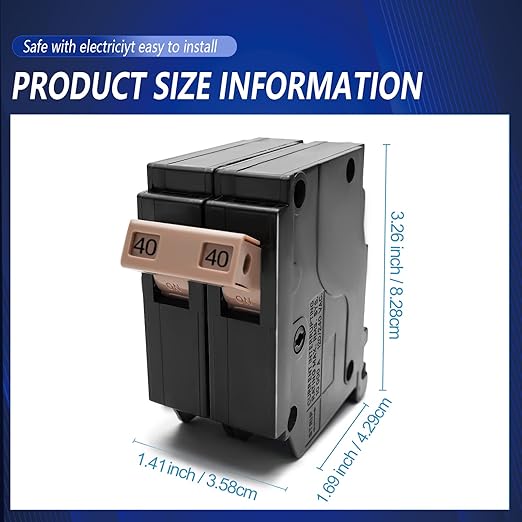 C270 2-Pole 70-Amp Circuit Breaker, Type C3/4-Inch Plug-On Molded Case Circuit Breaker, Thermal Magnetic Protection, 10 KAIC, 120/240V,for Load Centers