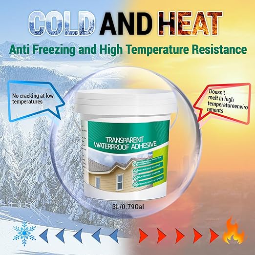 2.5Kg/101Fl.oz Transparent Waterproof Coating Invisible Waterproof Agent Set with Indoor&Outdoor Insulating Sealant with Wooden Brush Putty Knife Cut Resistant Work Gloves Paint Roller(3L/0.79Gal)