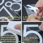 4 inch Reflective Mailbox Numbers Sticker (0-9, 5 Sets) Modern Number Vinyl Waterproof Number Self Adhesive Sticker for Signs, Door, Cars, Trucks, Home, Business, Address Number (4 inch)