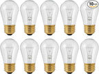 OHLECTRIC Clear White Night Light Bulbs (10-Pack) 11-Watt S14 Sign Bulb, Decorative Light Bulbs, E26 Medium Base, Colorful Bulbs, Dimmable, Sign Replacement Lamp for Indoor & Outdoor Use. Avg Hrs 5000