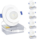 Ensenior 4 Pack 4 inch Gimbal Led Recessed Light with Junction Box, 90° Adjustable Directional Eyeball Lighting, Dimmable, 2700K/3000K/3500K/4000K/5000K, 900LM, 9W=100W-FCC Certified