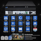 GW Security 8 Channel NVR UltraHD 4K Face Recognition NDAA & TAA Compliant Security Camera System with 8 x 8MP Waterproof 130° Wide Angle PoE Dome Cameras, 10 Smart AI Functions