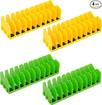 Plier Organizer, 4 Pack Pliers Organizer for Tools Cutters with Extendable Design & Non-Slip Rubber Base, 40 Slots Drawer Organizers for Tools, Wrenches, Screwdrivers,Green&Yellow