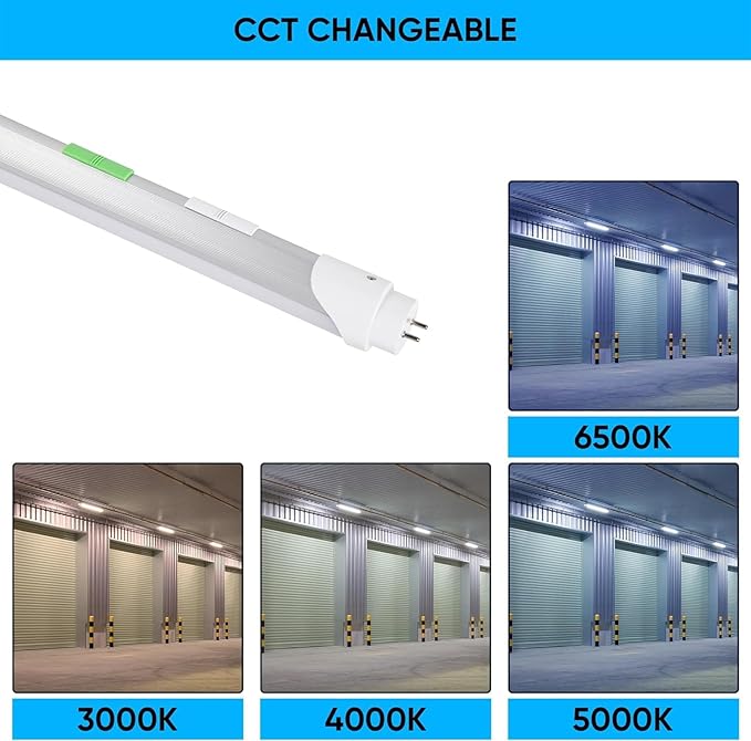 4FT T8 LED Tube Light, Type A+B, 12W/15W/18W/22W, 3000K | 4000K | 5000K | 6500K, Single and Double End Powered, Plug and Play or Ballast Bypass, 2860 Lumens, F32T8, 120-277V, Frosted Cover (24 Pack)