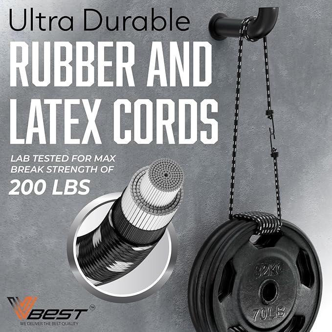 Heavy Duty Bungee Cords with Hooks - 10 Piece 18 Inch Bungie Cords Set