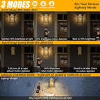 2-Pack Gold Exterior Motion Wall Sconces, Outdoor Waterproof Wall Light Fixtures Wall Mount, Dusk to Dawn Outside Lights for House with E26 Socket, Outside Lighting for Doorway, Garden, Home