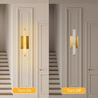 Alabaster Wall Sconces, 15in Brass Alabaster Sconce, Modern Spanish Natural Marble Sconces Lights, Rectangle Gold Sconces for Bathroom Vanity Bedroom Living Room Staircases Hallway