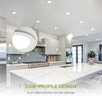 ASD 6 Pack LED Recessed Lighting 4 Inch 12W, 5 CCT 2700K-5000K CRI90+, IC Rated Ultra Thin Dimmable Ceiling Lights with J Box, Canless Wafer Downlight, Round Slim Panel Light, Energy Star ETL, White