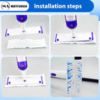 20 Count Swiffer Wet Pads Refill - Plant Fiber Material for Effective Cleaning, Disposable Power Mop Pads Refills, Blue Color