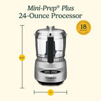 Cuisinart Mini-Prep Plus Food Processor, 24-Ounce Mini Food Processor to Chop Herbs, Vegetables, and Hard Cheese, 24-Ounce Work Bowl, Reversible Stainless Steel Blade, DLC-2APK, Pink