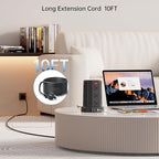 Power Strip Surge Protector, 10 Ft Extension Cord with 12 AC Multiple Outlets 4 USB (1 USB C), SMALLRT Power Tower Desktop Charging Station (Black, 10 FT PD20W)