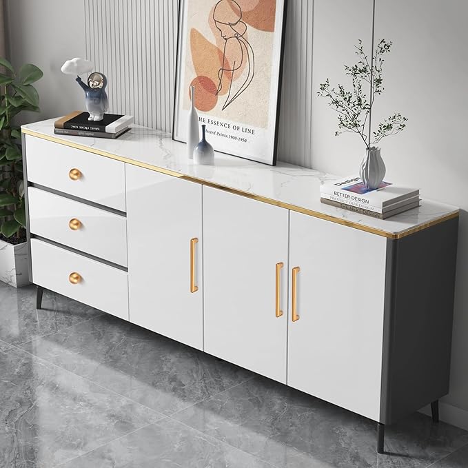 10 Pack 5 Inch(128mm) Hole Center Modern Brushed Champagne Bronze Cabinet Pull Handle Timeless Vanity Drawer Pull Handle Classic Cabinet Hardware for Kitchen Bathroom, Champagne(5x10)