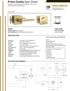 Mega Handles Prime Entrance Combo, Entry Lever Door Handle and Single Cylinder Deadbolt Lock and Key Combo, Heavy Duty Square Locking Door Levers Set for Left or Right-Handed Doors - Polished Chrome