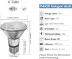 PAR20 Halogen Light Bulbs 3 Pack 120V 39w Dimmable (PAR20 50W Equivalent), E26 Medium Base Flood Light Bulbs with 3000k Warm White for Kitchen Stove Hood and Range Hood Light Bulb.
