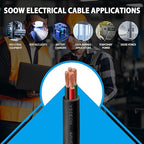 10ft 4/4 4 AWG Portable Power Cable (4 Conductor) - SOOW 600V 4 Gauge Electric Wire for Motor Leads, Portable Lights, Battery Chargers and Machinery - 4 Conductor - 10 Feet Electrical Cord