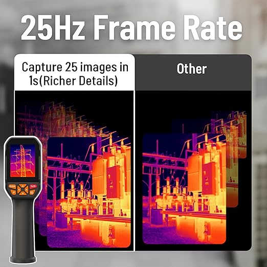 BTMETER Thermal Camera - Infrared Temperature Imager 200,000 Pixels with 256 x 192 IR Resolution 25Hz, 8G Image Storage Measure Temp -4°F~1022°F, 56° FOV Thermal Imaging Camera Gun for HVAC