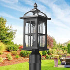 Darkaway Outdoor Post Lights Lamp Posts Outdoor Lighting, Waterproof Aluminum Post Lights Exterior Light Fixtures with Glass,Fence Pole Lights for Porch Yard Patio Garage