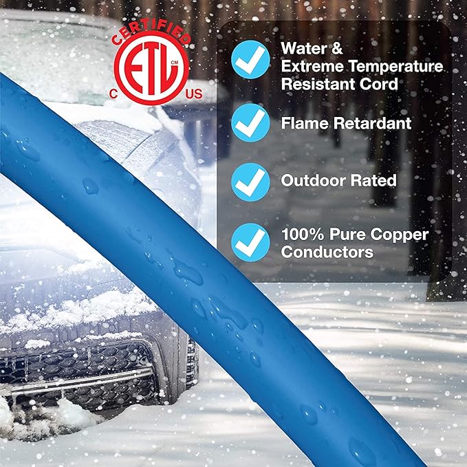 Clear Power 16 Gauge 3Prong Cords (16/3-3 Prong Grounded Plug, Blue, 15 ft)