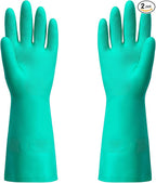 ThxToms Chemical Resistant Nitrile Gloves, Resist Household Acid, Alkali, Solvent and Oil, Latex Rubber Free, 1 Pair Small