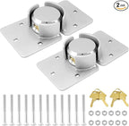 QWORK 2 Pack Hidden Shackle Padlock Keyed Alike,Heavy Duty Hasp 73MM Van Door Padlock for Trucks, Gates, Vans, Vending Machines - with 2 Keys and Hasp