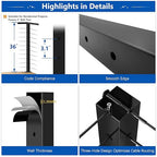 2 Pack 36" T304 T-drilled Cable Railing Corner Post(Post 35"x2"x2"), Three Sides Wire Railing Post with Cable Grommets, Fixed Top Mount Stainless Steel Black Finish Deck Staircase Post