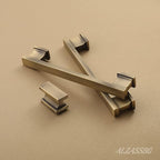 Alzassbg 10 Pack Brushed Antique Brass Cabinet Pulls, 3-3/4 Inch(96mm) Hole Centers Kitchen Cabinet Handles for Cabinets and Drawers AL3061AB