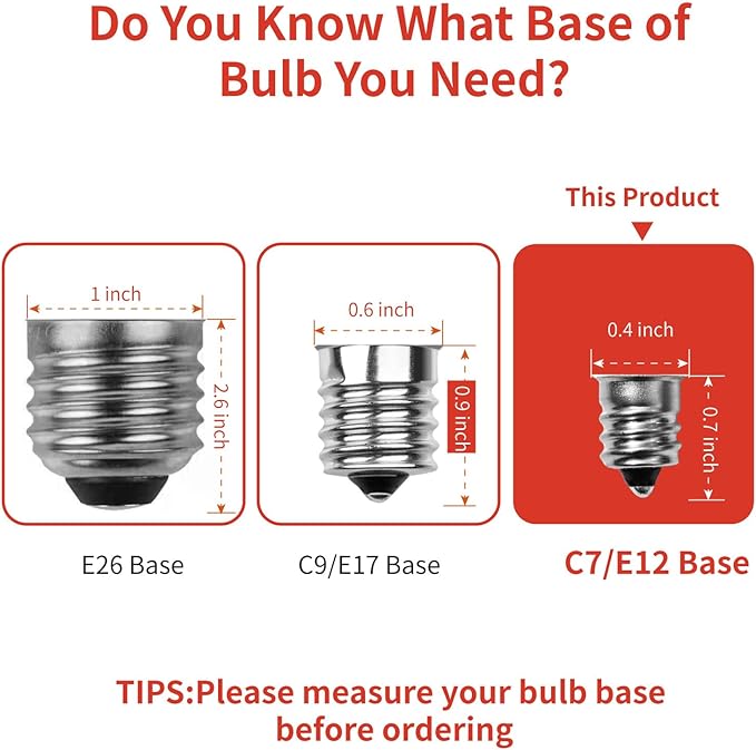Meconard C7 Led Replacement Christmas Light Bulbs, C7 Shatterproof Led Bulbs for Christmas Indoor Outdoor String Lights, E12 Candelabra Base, Commercial Grade Holiday Bulbs, Red, 25 Pack
