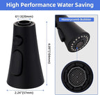 iFealClear Universal Kitchen Faucet Head Replacement, 3 Modes Pull Down Faucet Spray Head Replacement Compatible with Moen Delta Kitchen Sink Faucet, 15 Adapters Available, Matte Black