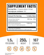 BulkSupplements.com Calcium BHB Powder - Beta-HydroxyButyrate Powder, BHB Supplement - BHB Salts, Electrolytes Supplement - Unflavored, 1500mg per Serving, 250g (8.8 oz) (Pack of 1)