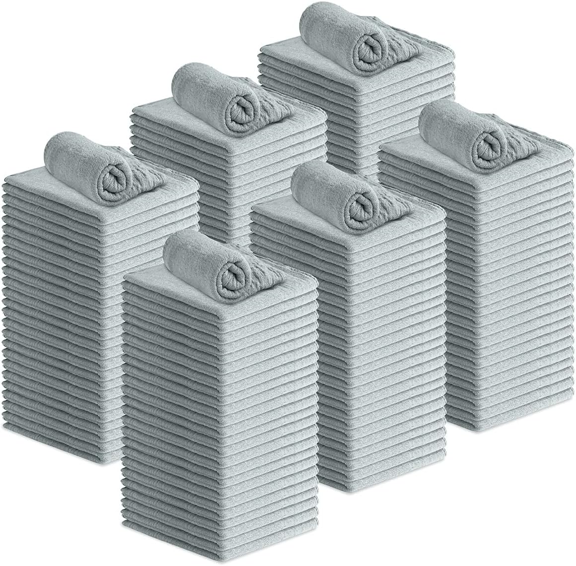 Avalon Towels Cotton Shop Rags – (Pack of 150) Size 12x14 Inches Cleaning Rags – Absorbent Shop Towels and Multipurpose Cleaning Towels for Automobiles, Industries, Garage and Homes (Grey)