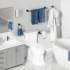 USHOWER Matte Black Bathroom Hardware Set, Modern 24-Inch Towel Bar Set Wall Mounted, Durable SUS304 Stainless Steel Bathroom Accessories Set, 4-Piece