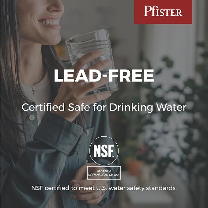 Pfister Miri 2.0 Kitchen Faucet with Pull Down Sprayer and Soap Dispenser, Single Handle, High Arc, NSF Certified, Brushed Gold Finish, F5297MRRBG