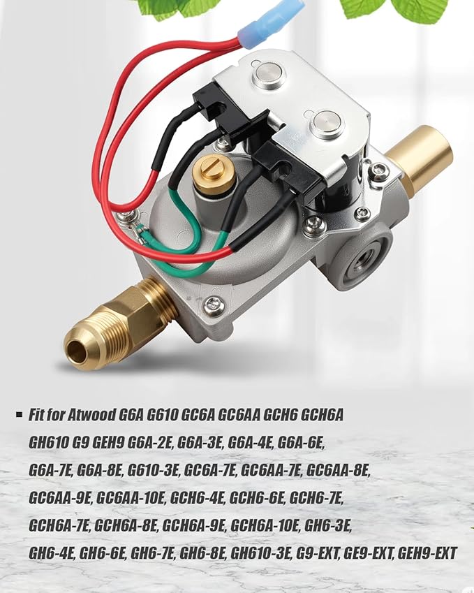 92089 RV Water Heater Gas Valve Fit for Atwood 6 Gallon Water Heaters (G6A-7E，GC6A-7E，GCH6A-7E，GC6AA-7E，GH6-7E) - Replaces 93844, 93870, 92078, 93869, 93321