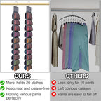 2 Pack Legging Storage Organizer- Hanging Closet Organizer System Clothes Closets Holder with 20 Roll Independent Compartments for Yoga Leggings T-Shirts Bras Socks Pants Tank Top Towel(Grey)