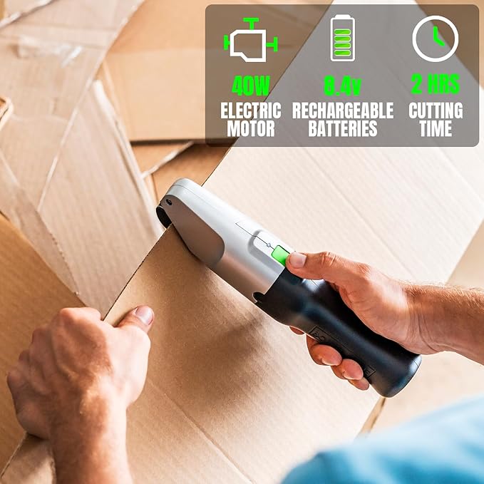 Premium Electric Cardboard Cutter - The Ultimate Tool for Effortless Box Cutting - Heavy Duty Power Box Cutter Ideal for Home, Office and Industrial Use.