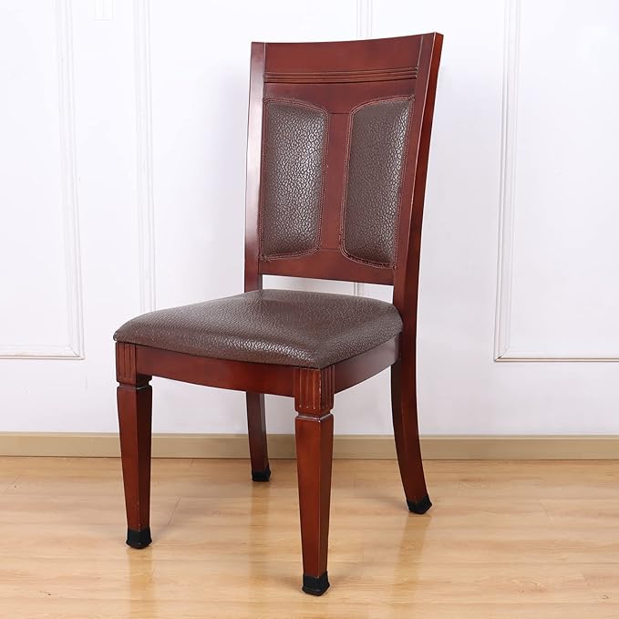 Ezprotekt 24 Pcs Square Chair Leg Floor Protectors with Felt, Silicone Felt Furniture Pads for Hardwood Floor, Dining Table Leg Caps Covers No Scratches and Noise (L Fit: 1" - 1.4", Black)