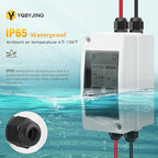 Solar Panel Disconnect Switch 32 Amp 4 Holes DC AC Miniature Circuit Breaker 500V 2 Poles with PV Connector and IP65 Waterproof UV-Proof Box for Outdoor Solar PV Homes Battery