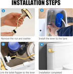 Compatible with TOTO Toilet Handle Replacement Parts Kit, Universal THU068#CP Trip Lvr for St743S Side Mount Toilet Flush Tank Lever Handle for TOTO Kohler Toilet Tank, 1-Pack Shiny Gold