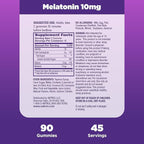 Natrol Melatonin Gummies, Sleep Support for Adults, 10 mg Melatonin Supplement for Sleeping, 90 Strawberry-Flavored Gummies, Up to a 45 Day Supply