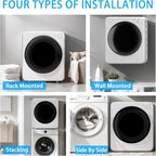 1.6 Cu.Ft Portable Clothes Dryer, 800W Fast Drying Front Load Laundry Dryer with 5 Mode, Mini Electric Clothing Dryer with Stainless Steel Tub, Compact Machine for Apartment, Home, Dorm