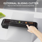 MEGAWISE Model B 2025 Vacuum Sealer | Powerful & Compact | One-Touch Automatic Food Sealer for Cold, Wet, Moist, and Dry Foods | Compatible with Thick, Medium, and Thin Bags | OMNI MACHINE (Black)