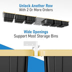 HANDT Overhead Garage Storage Rack, Connectable Heavy Duty Metal Ceiling Rails For Garage Storage Organization Shelving System, Hanging Racks For Tote Containers, Supports Up To 3 Bins, 2 Sets White