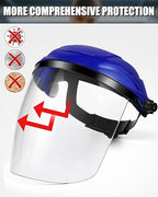 12 Pack Safety Face Shield for Grinding and Cutting, Full Impact Resistant Face Shield Mask for Work Chemical Woodworking (Blue)