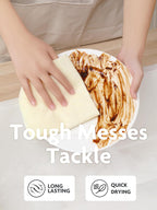 Fantasticlean Microfiber Cleaning Cloth Roll -40 Pack, Tear Away Microfiber Towels, 12" x 12", Reusable, Washable, Scratch Free, Ultra Absorbent Dishcloth for Car, Home Supplies, Pet, Kitchen (Beige)