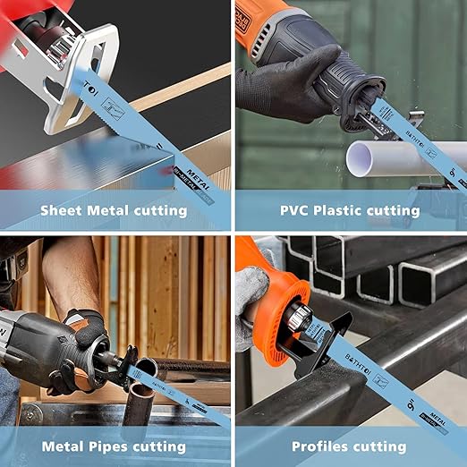 20 Pack 9 Inch 14 Tpi Reciprocating Saw Blades for Sheet Metal, Pipes, PVC Plastic, Profiles Cutting, Bi-Metal Sawzall Blades with 8% Cobalt for Longer Life and Faster Cutting Speed